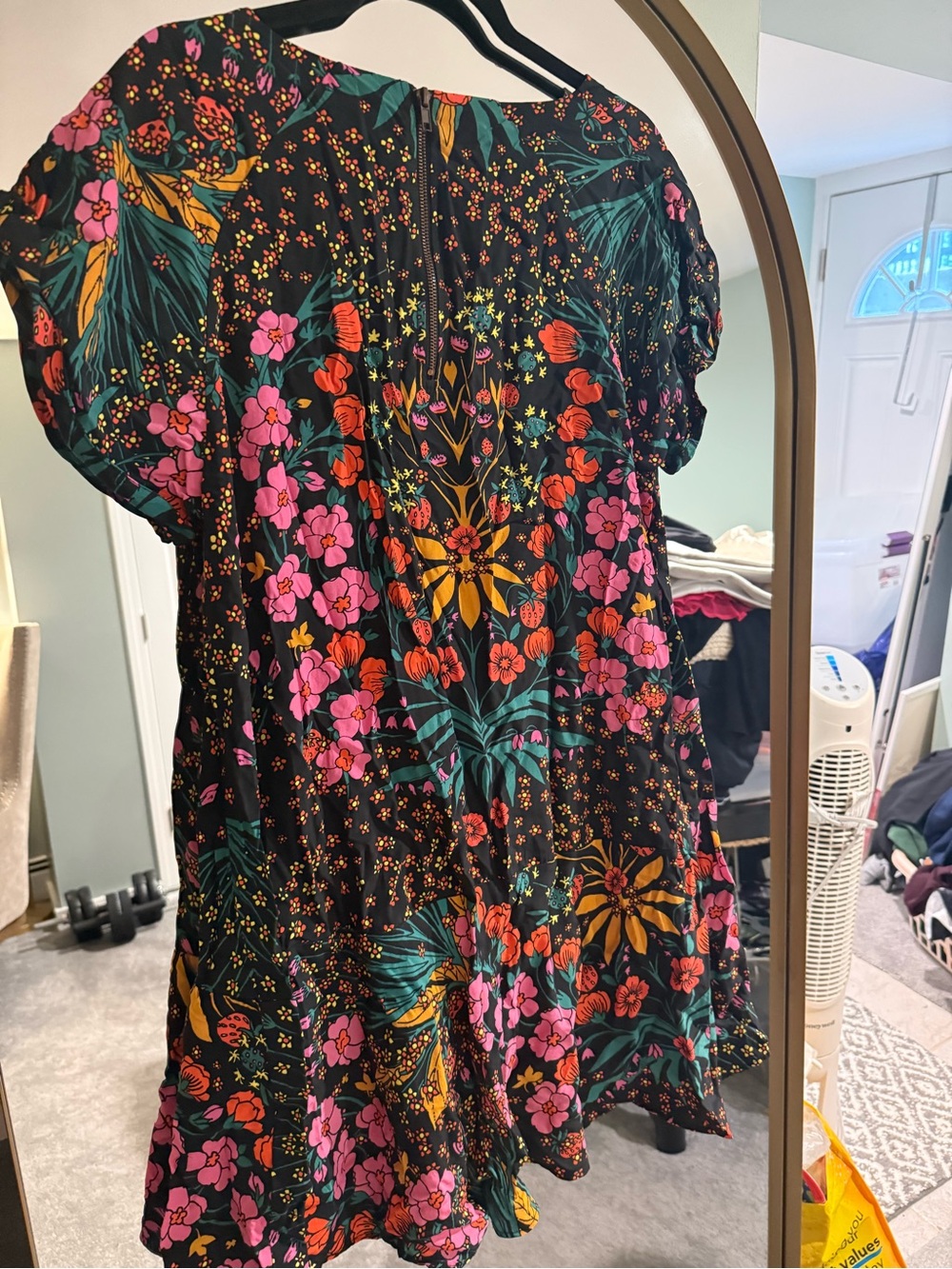 Free People Strawberry Fields Black Floral Mini Dress - Picture 2 of 4